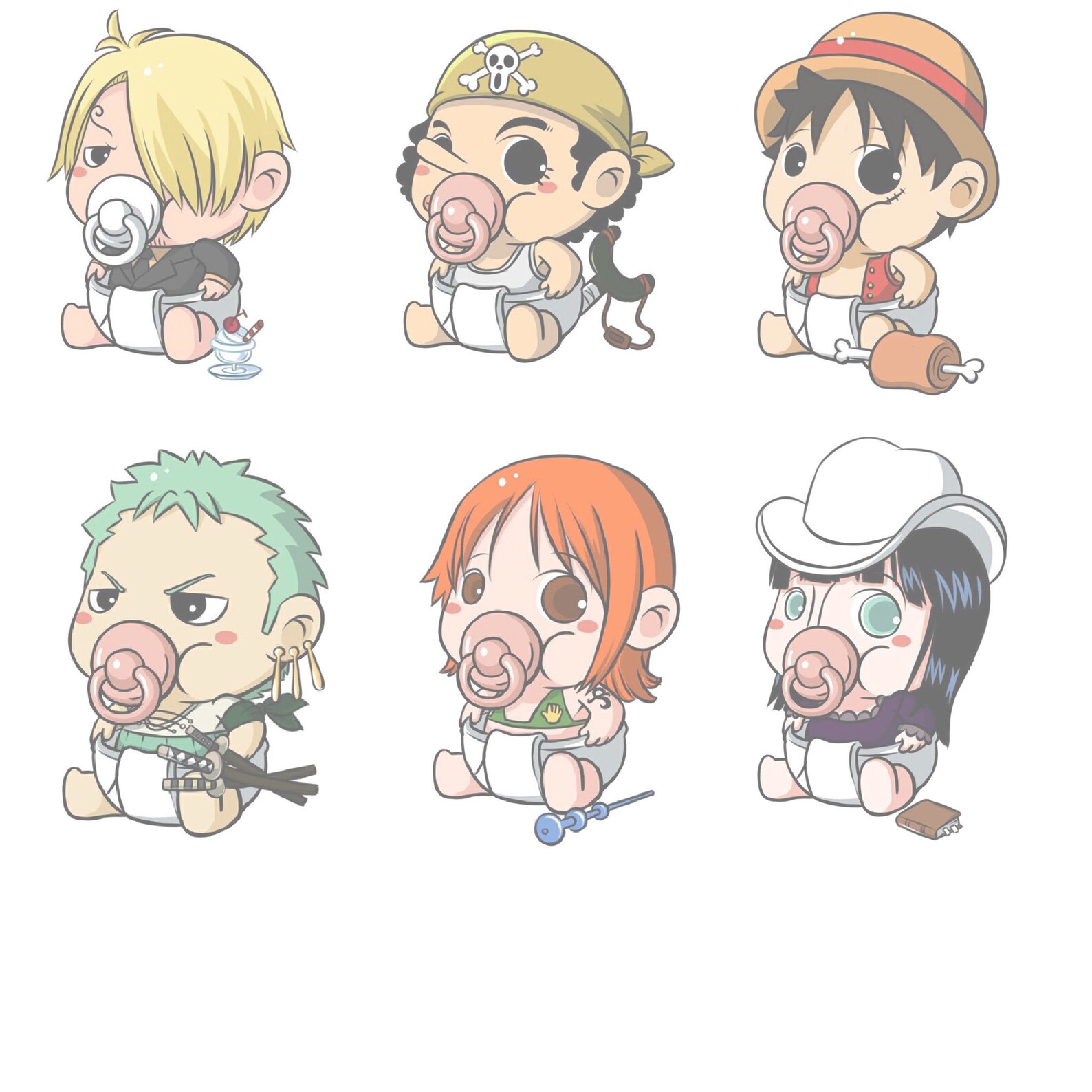 Adorable Baby One Piece Characters Water Proof Sticker Baby Etsy