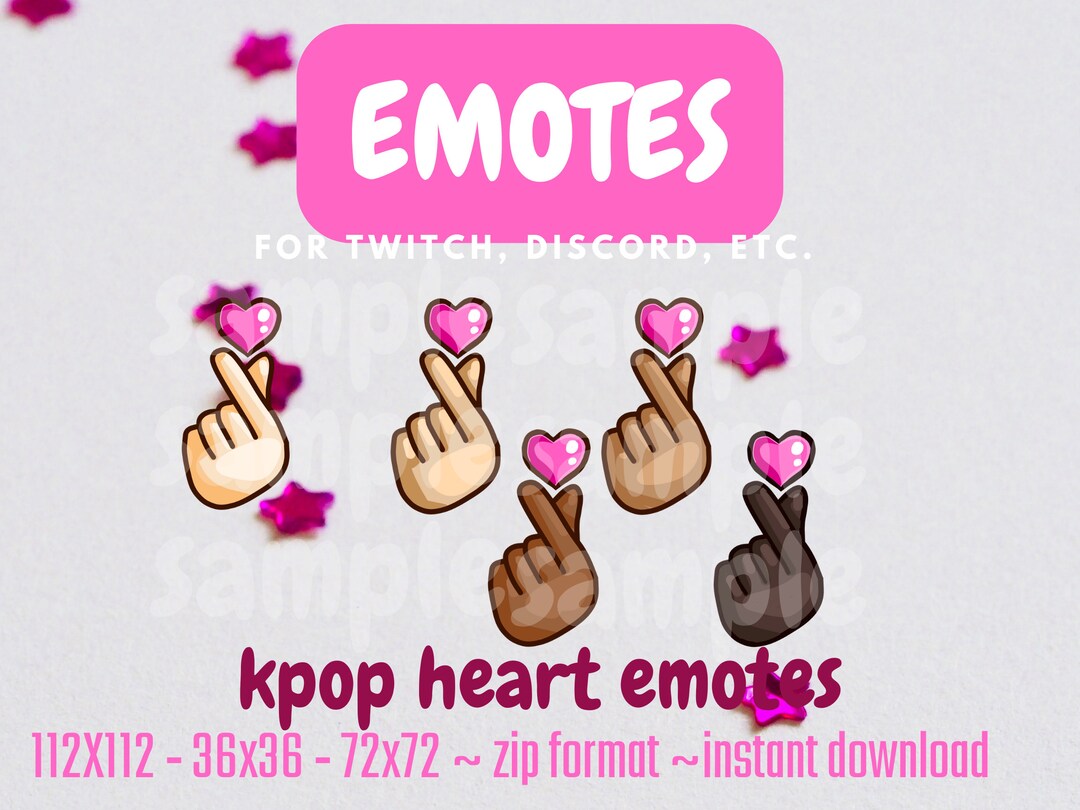 Kpop Love Heart Emotes for Twitch/discord Hands Skin Tones Etsy