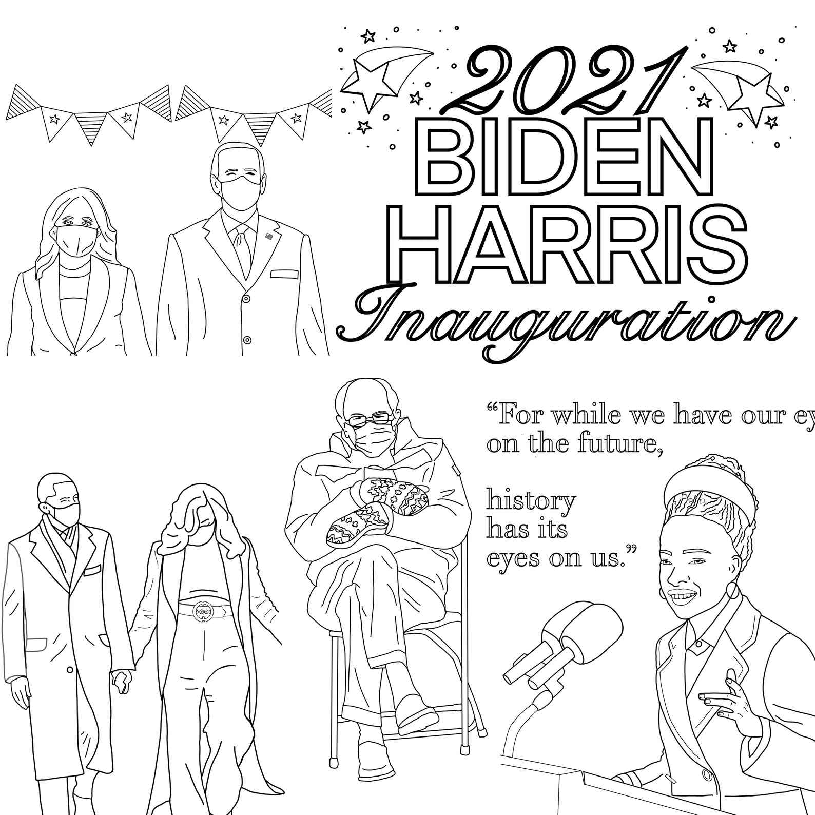 2021 Inauguration Coloring Book 20 pages | Etsy