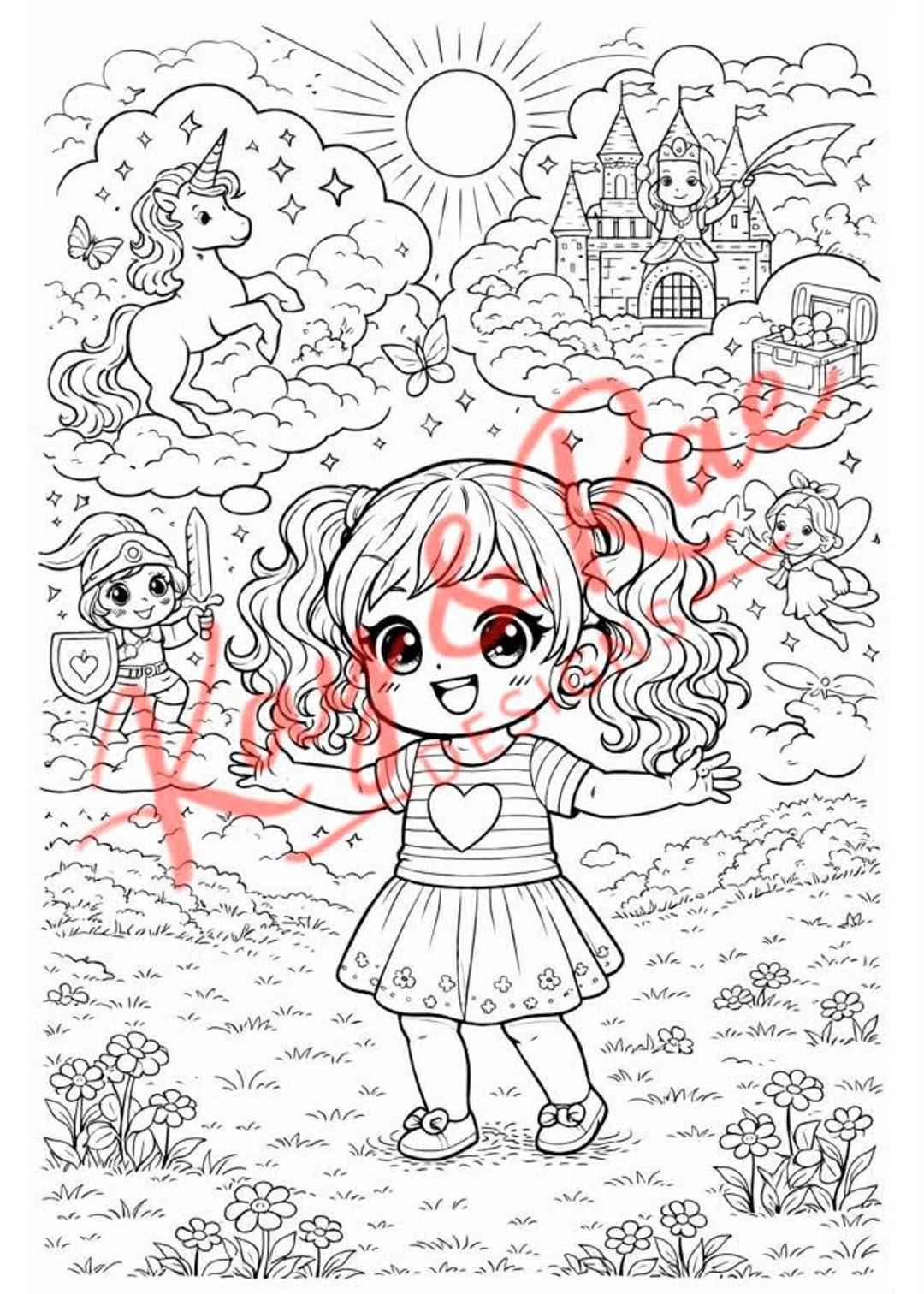 Loppy Rae Coloring Pages Rae Digital Coloring Pages - Etsy