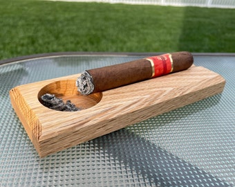 Personalized Oak Cigar Rest