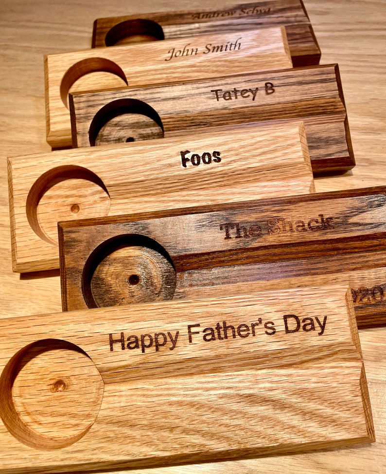 Personalized Oak Cigar Rest