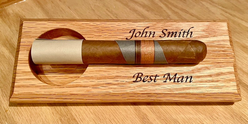 Personalized Oak Cigar Rest