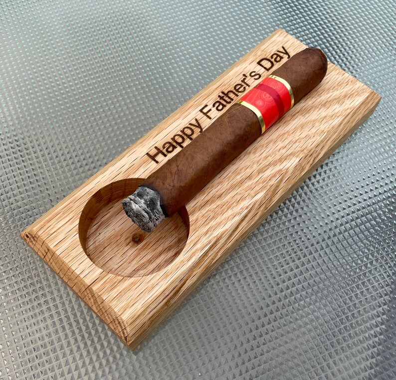 Personalized Oak Cigar Rest
