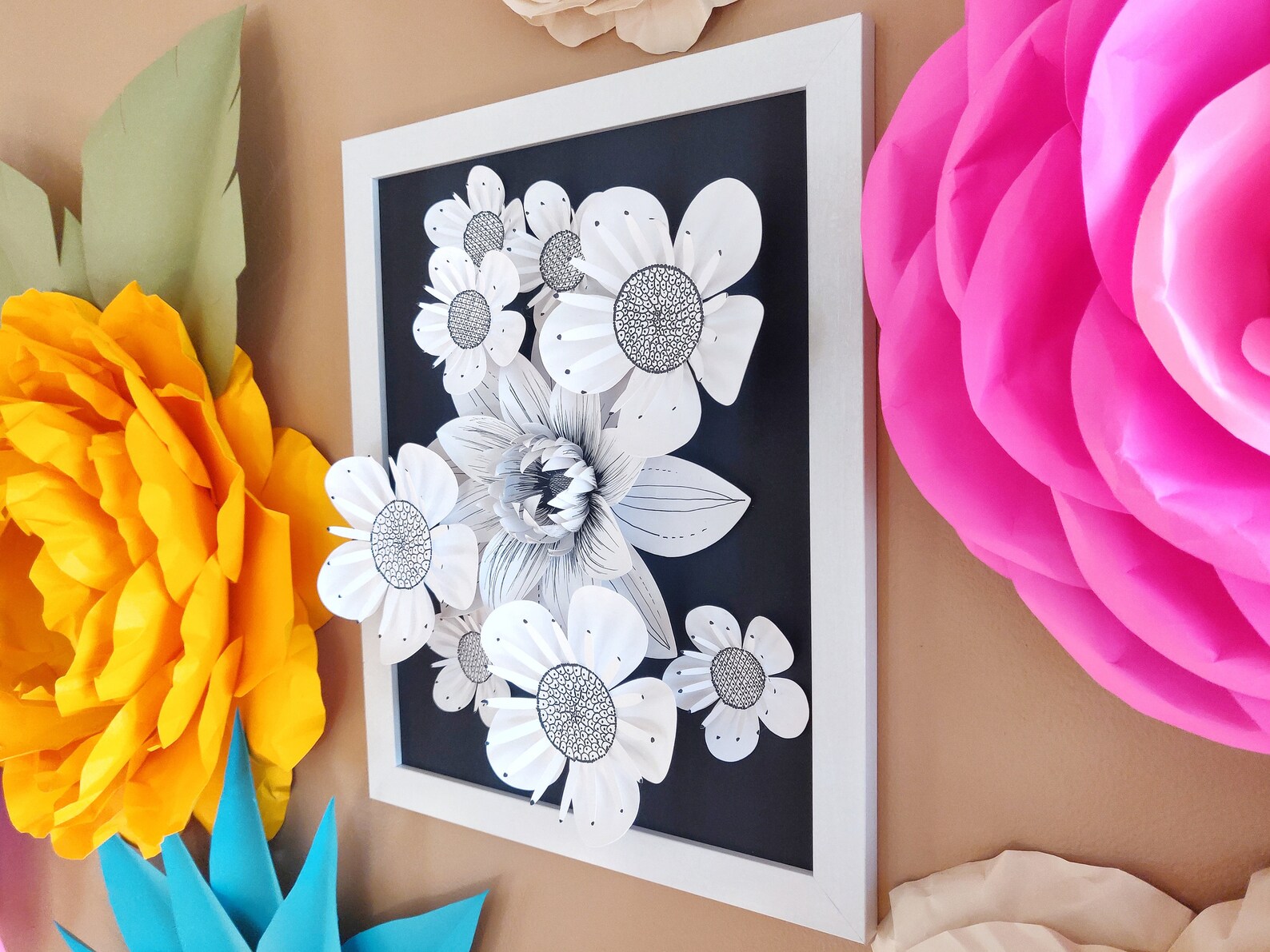 DIY Paper Flower Craft Kit for Adults Spring Minimalist Wall Etsy