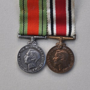 World War 2 Dress Miniatures - vintage original medals mounted on a pin
