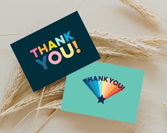 Pack of 10 Thank You Postcards - Mixed set of 2 designs