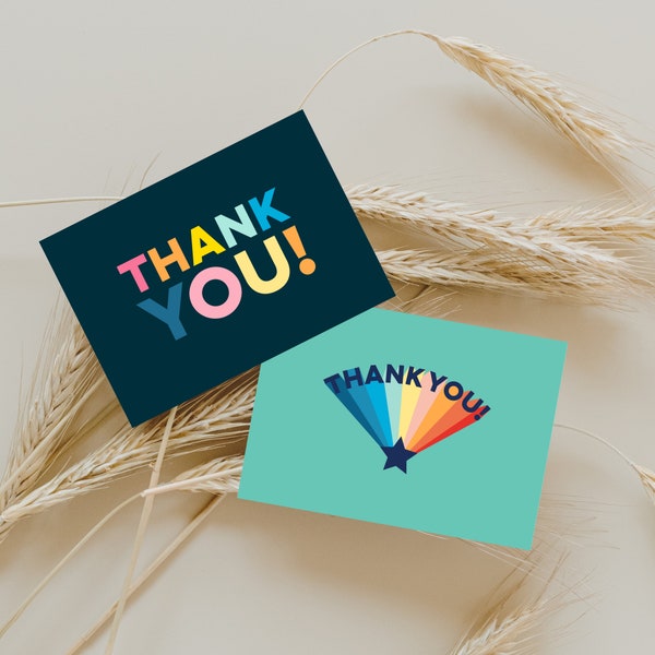 Pack of 10 Thank You Postcards - Mixed set of 2 designs