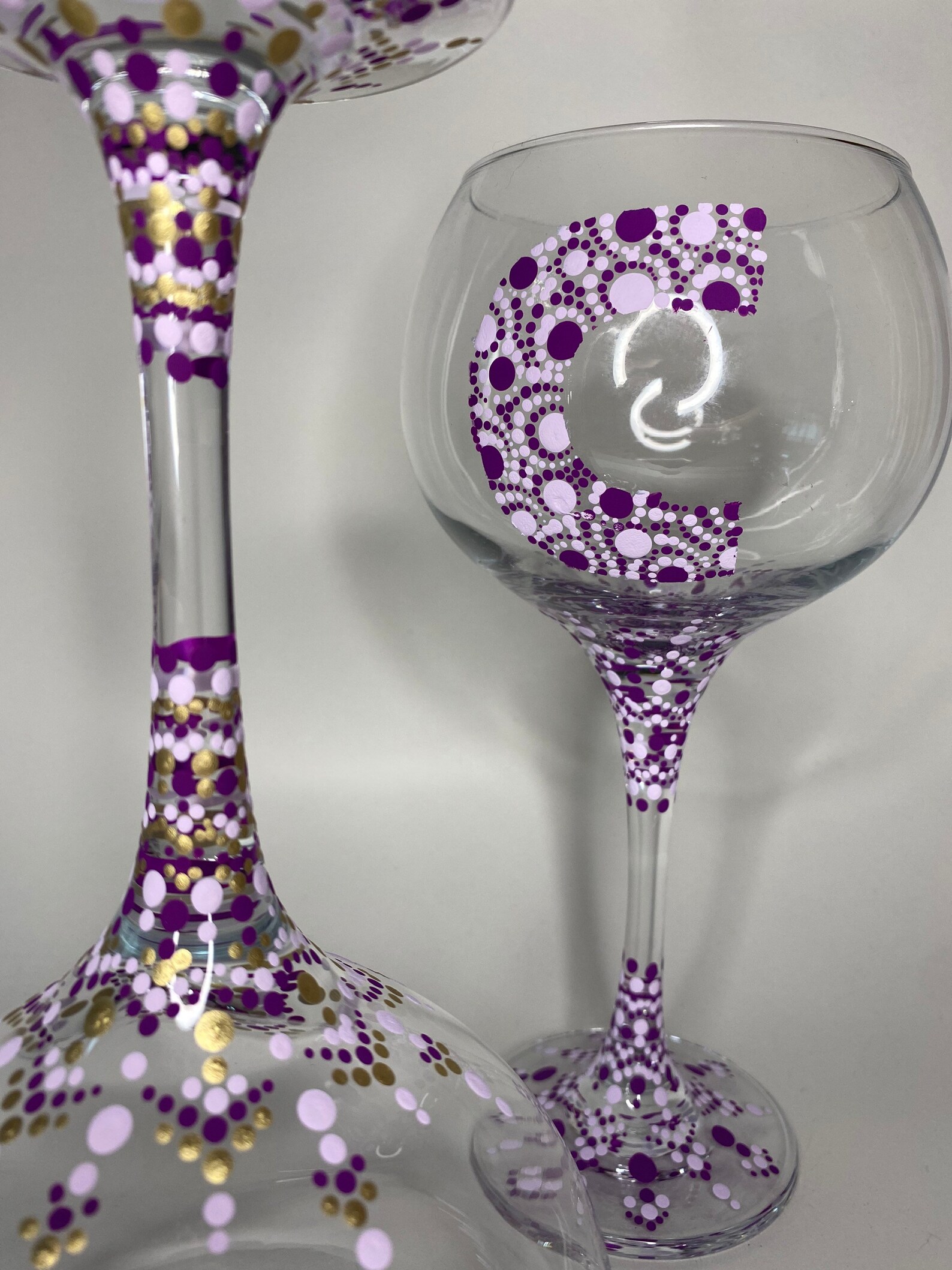 Hand painted Personalised initial gin glass Etsy