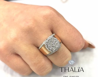 Diamond Ring,14-18K Solid Gold Diamond Ring,Dainty Diamond Wedding Ring,Genuine Gold Ring,Luxury Diamond Ring,Gift for her
