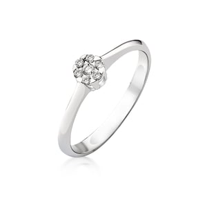 14K Diamond Ring,Women's Ring, 14K White Gold Coronet Ring,Ring for Women,Wedding Ring,Promise Ring,Diamond Ring,for her,Gift for her