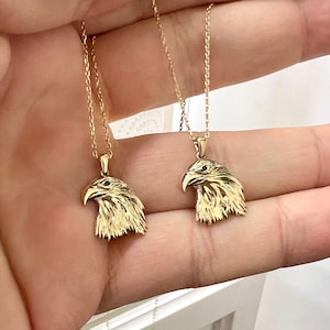 Diamond Eagle Necklace,14k Solid Gold black diamond(1pcs)solid gold for men