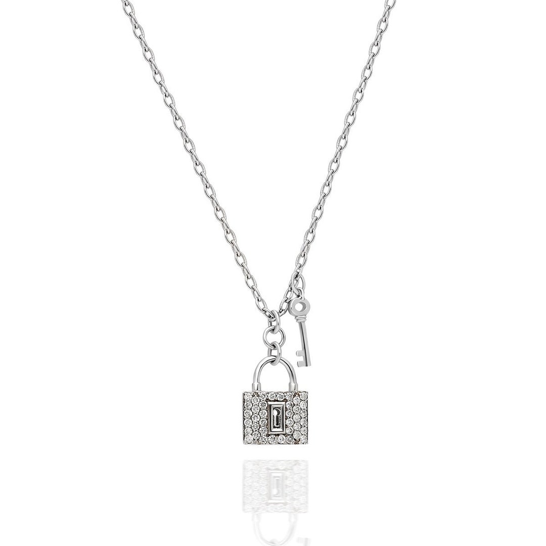 Padlock Necklace,14kgoldpadlock Diamond Necklace,14k Diamond Padlock