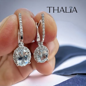 Natural aquamarine earring , 14K gold,diamond eearrings,stud earring , aquamarine, diamond earring,blue earring, solid gold