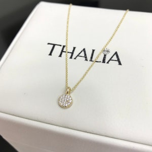 14K-Gold Diamond Bezel Necklace, Bezel Necklace, Diamond Necklace, Dainty Bezel Pendent, 14k Gold Diamond Necklace, Minimalist Necklace,