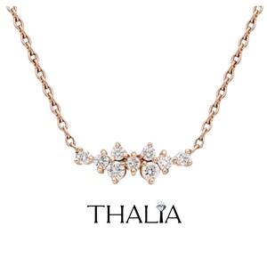 Cluster Diamond Necklace,14 K gold,Cluster Necklace in 14k Gold / Diamond Cluster Necklace / Unique Diamond Necklace / Diamond Necklace