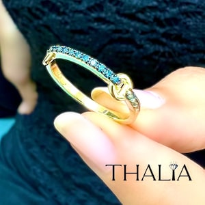 Blue Diamond Ring,Secret Wings, Diamond Ring,Natural Blue Diamond Ring,14k Solid Gold Ring,Engagement Ring,Diamond Wedding Band,Fine Jewelry