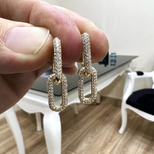 Clip Earrings,14K Solid Gold Diamond Clip Earrings,14 K gold pair elegant clip earrings,Diamond Earrings