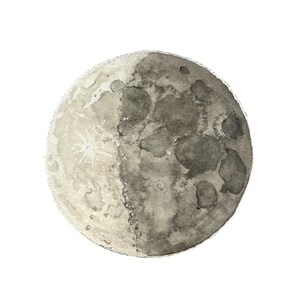 Lua de aniversário, aquarela personalizada, fase da lua, fase da lua, folha de prata, arte de aniversário, data especial, aniversário, zodíaco, astrologia
