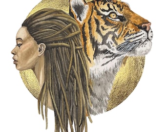 Impression d'art Sisters Tiger, animal puissant