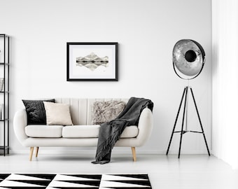 Paysage de montagne de l'Alaska encadré, aquarelle originale, 15 x 22