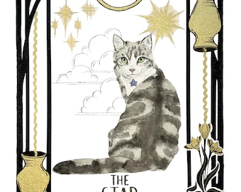 Portrait d'animal de compagnie de tarot personnalisé : art ésotérique, arcanes majeurs