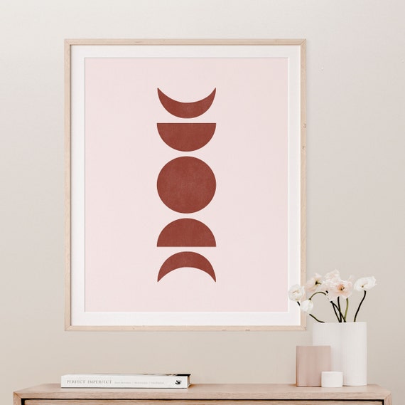 Moon Phases Print Boho Wall Decor Boho Wall Art Print Moon Etsy