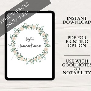 Teacher Planner for Ipad, Printable Teacher Planner 2021-2022, Digital Teacher Planner Goodnotes Notability, Undated Teacher Planner