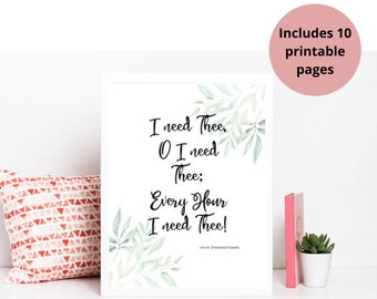 Greenery Hymn Prints – Bible Verse Wall Art (Digital Download)