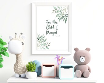 Greenery Christian Nursery Art – Bible Verse Printable (Digital Download)