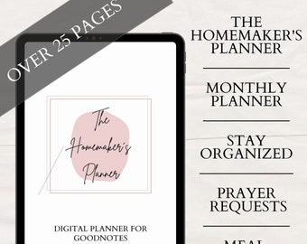 Homemaker's Planner, Monthly and Daily, Home Management (Digital PDF)