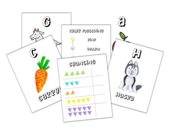 Preschool Activity Pages A-H – Letters, Colors, Counting (Digital Download)