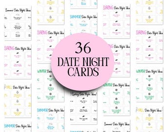 Date Night Idea Cards, Bridal Shower Gift (PDF)