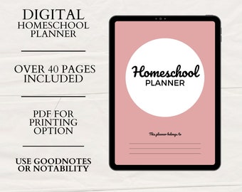 Digital Homeschool Planner, 40+ Pages, Goodnotes, Notability (PDF)