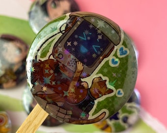 Stray inspired Holo Sparkle Badge