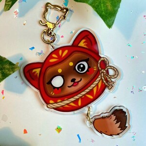 Tanuki Daruma Dangle Keychain