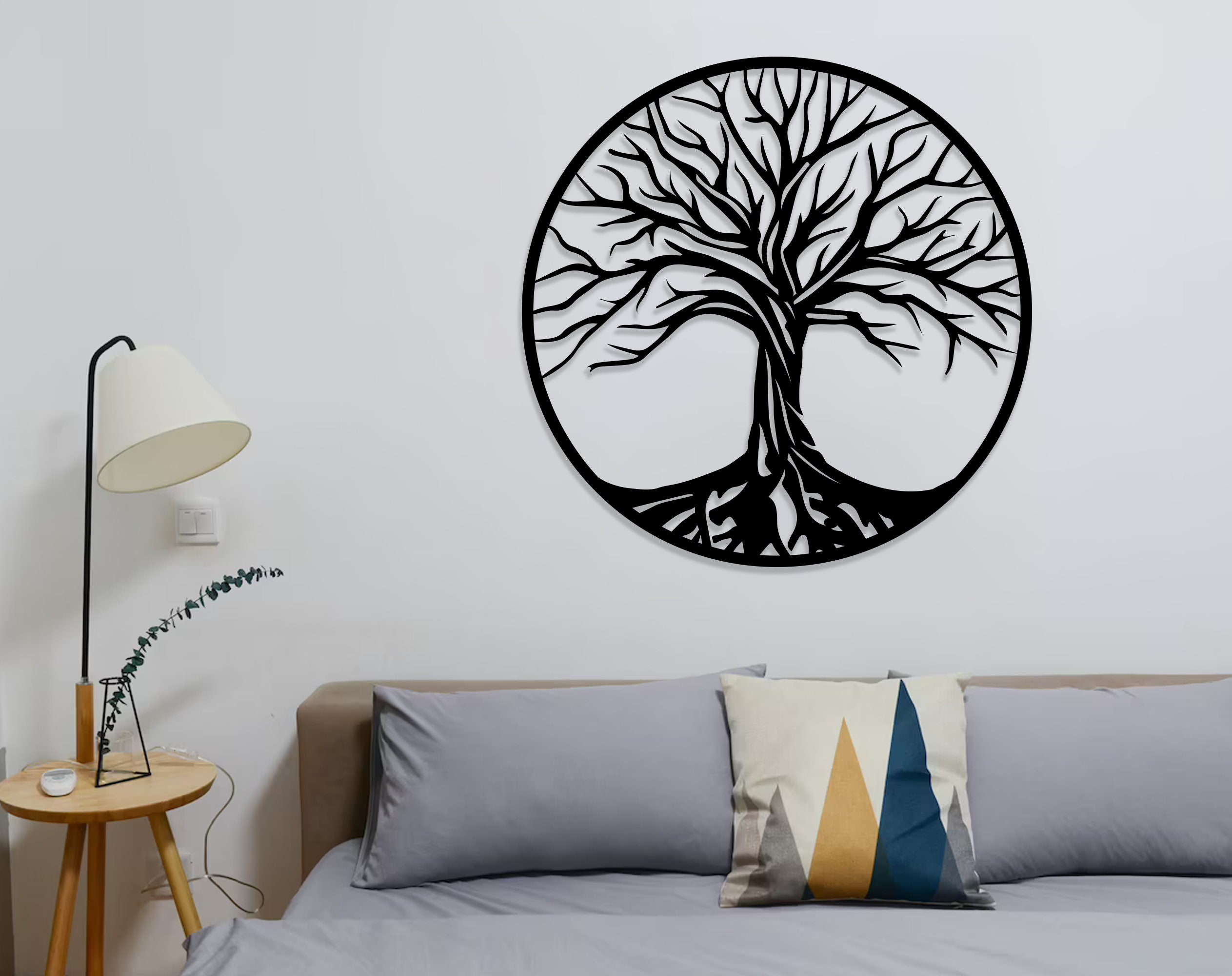 Black Tree of Life Wall Art Tree of Life Wall Decor Above Bed Etsy