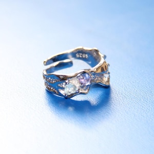 Futuristic Sterling Silver Ring M995