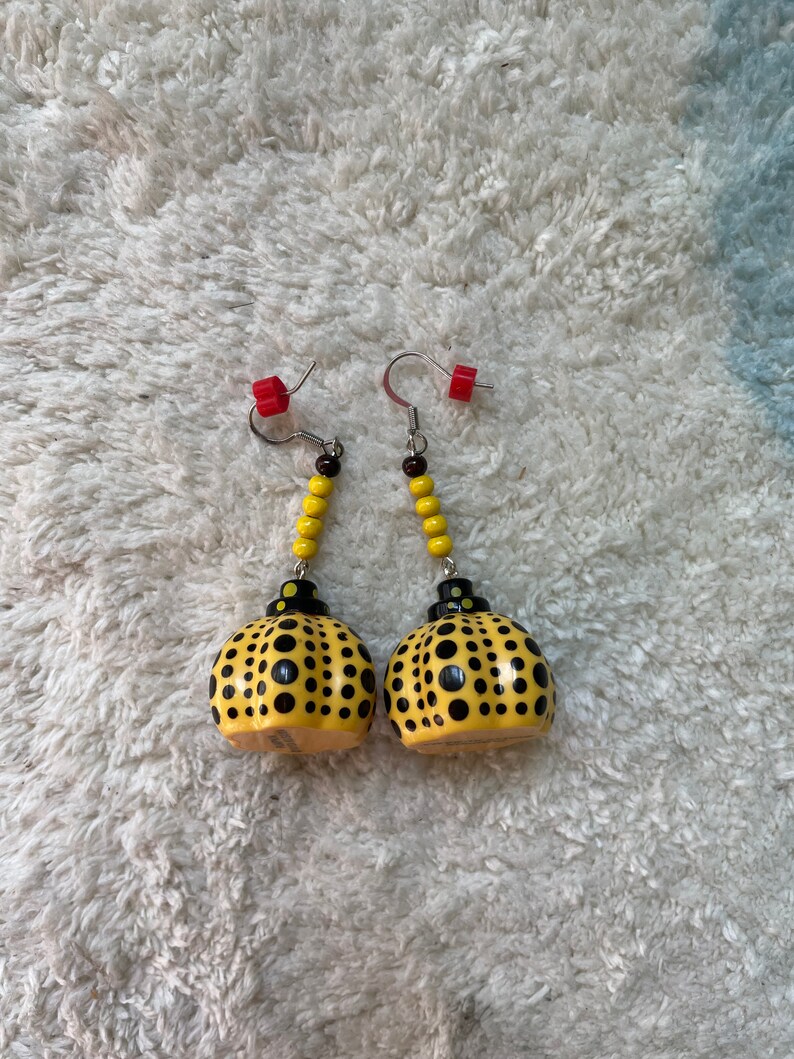 Very Limited Yayoi Kusama Pumpkin OG Handmade Beads Earrings Etsy