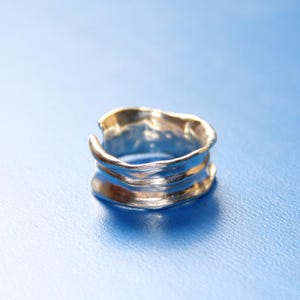 Futuristic Sterling Silver Ring A982