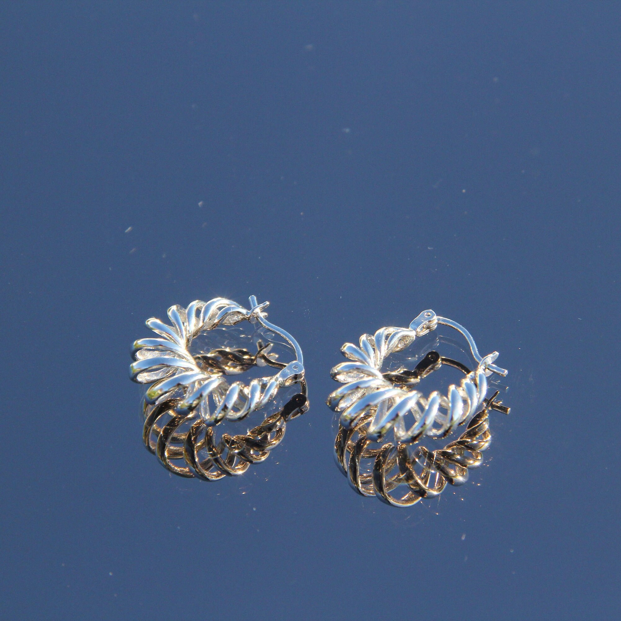 Fluidity Futuristic Silhouette Earrings in Sterling Silver SE997