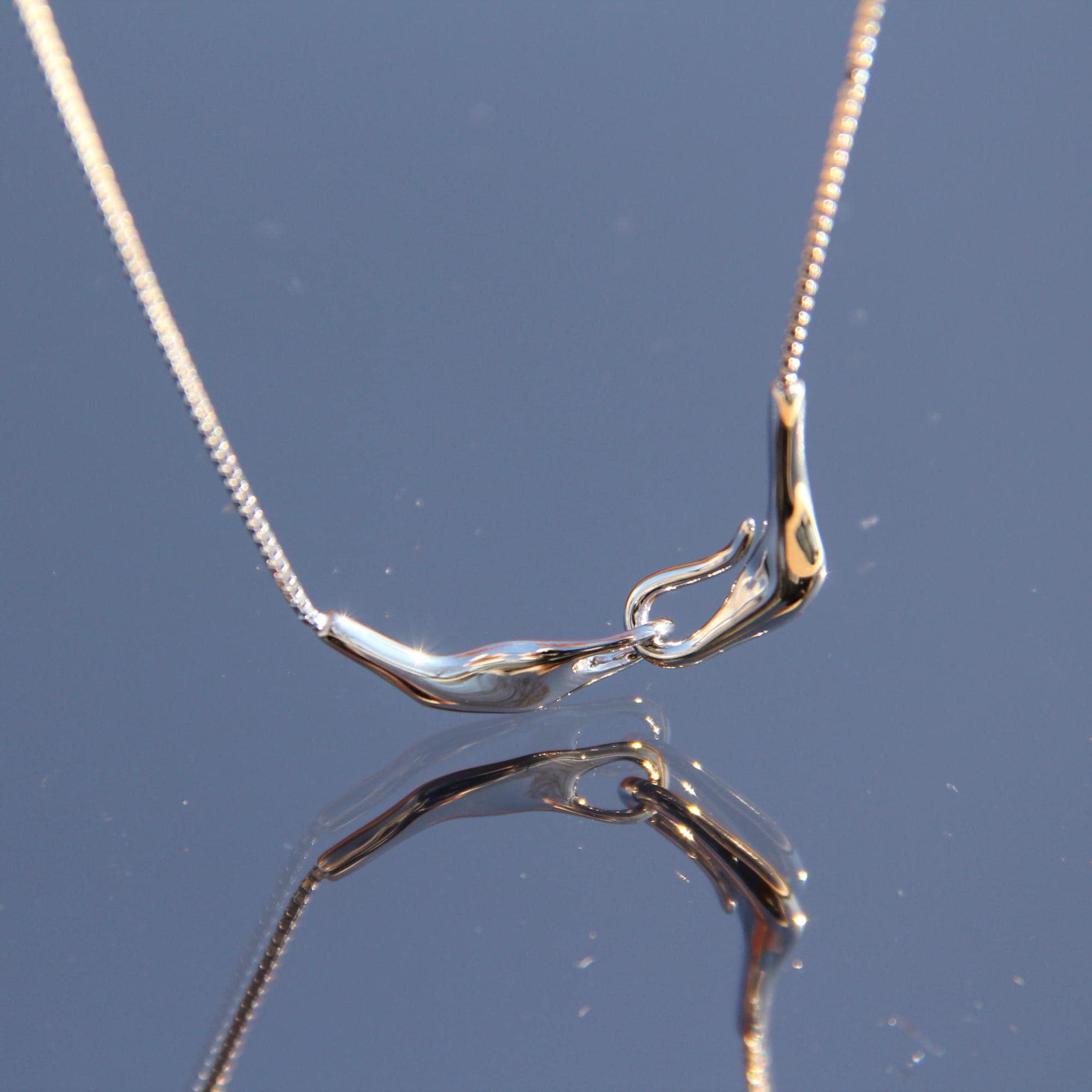 Futuristic Organic Silver Necklace NLS982