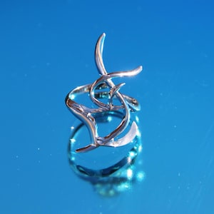 Futuristic Sterling Silver Ring F934