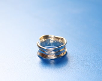 Futuristic Sterling Silver Ring A982