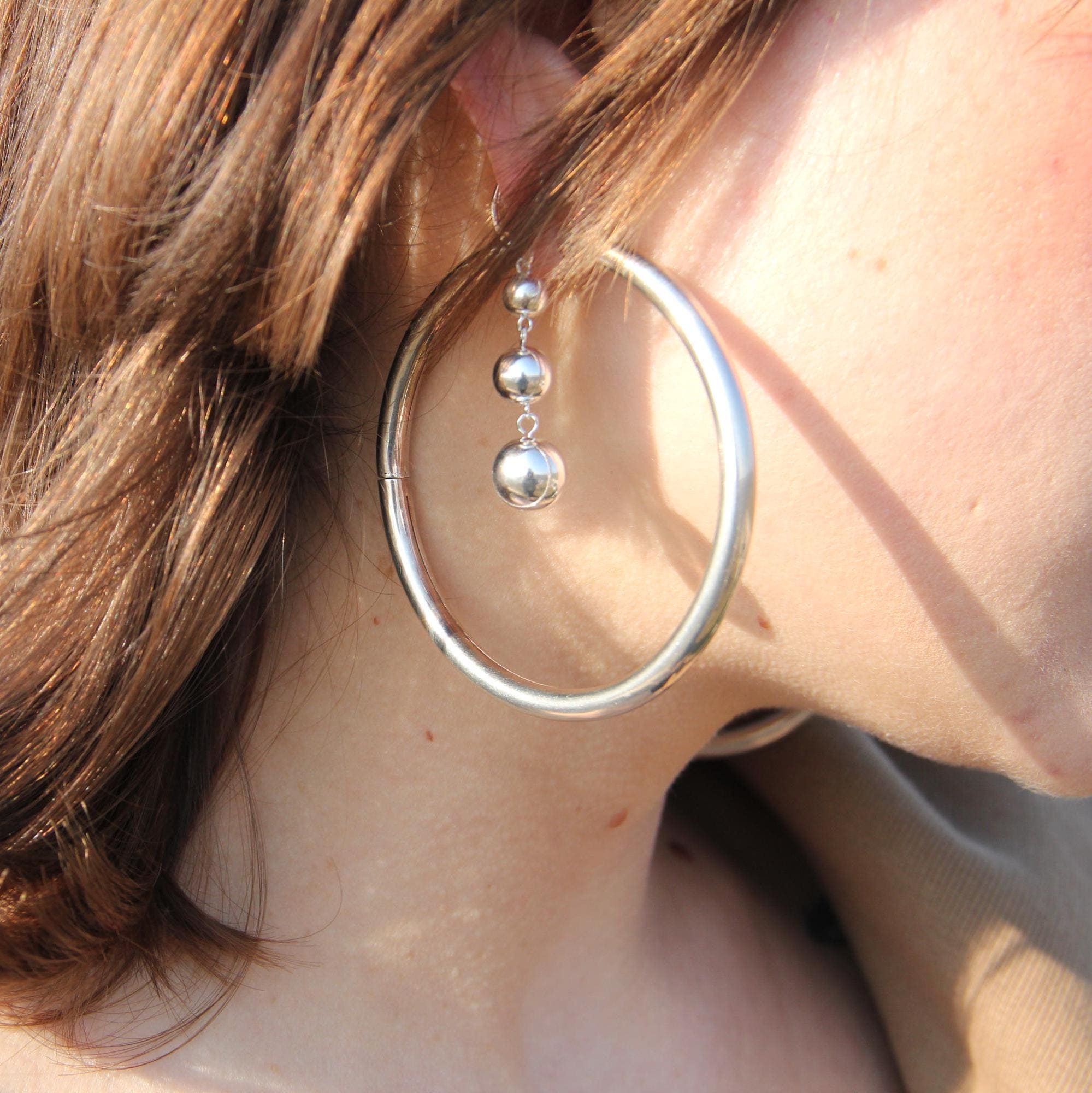 Geometrical Minimalist Silhouette Earrings in Sterling Silver