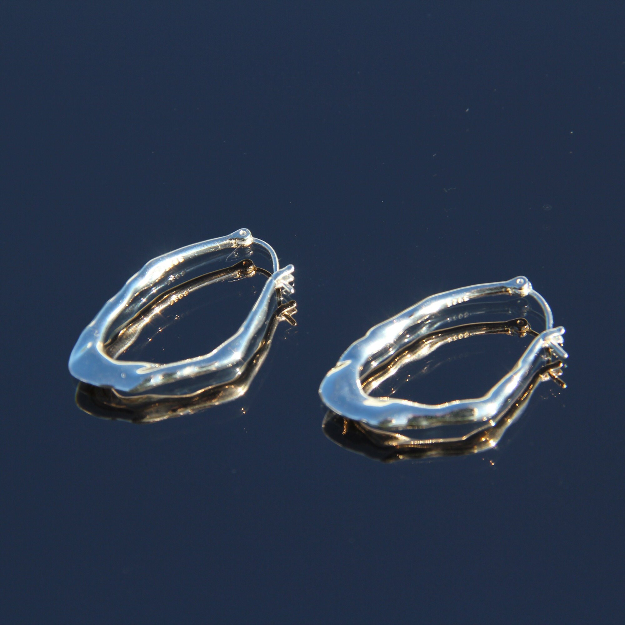 Fluidity Futuristic Silhouette Earrings in Sterling Silver SE996
