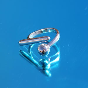 Futuristic Sterling Silver Ring F936