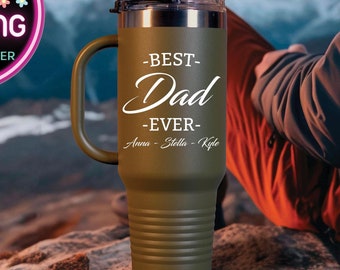 Best Dad Ever Tumbler, Gift For Dad, Custom Tumbler, Personalized Tumbler, Stainless Steel Mug Cup, Dad Birthday Gift, Personalized Tumbler