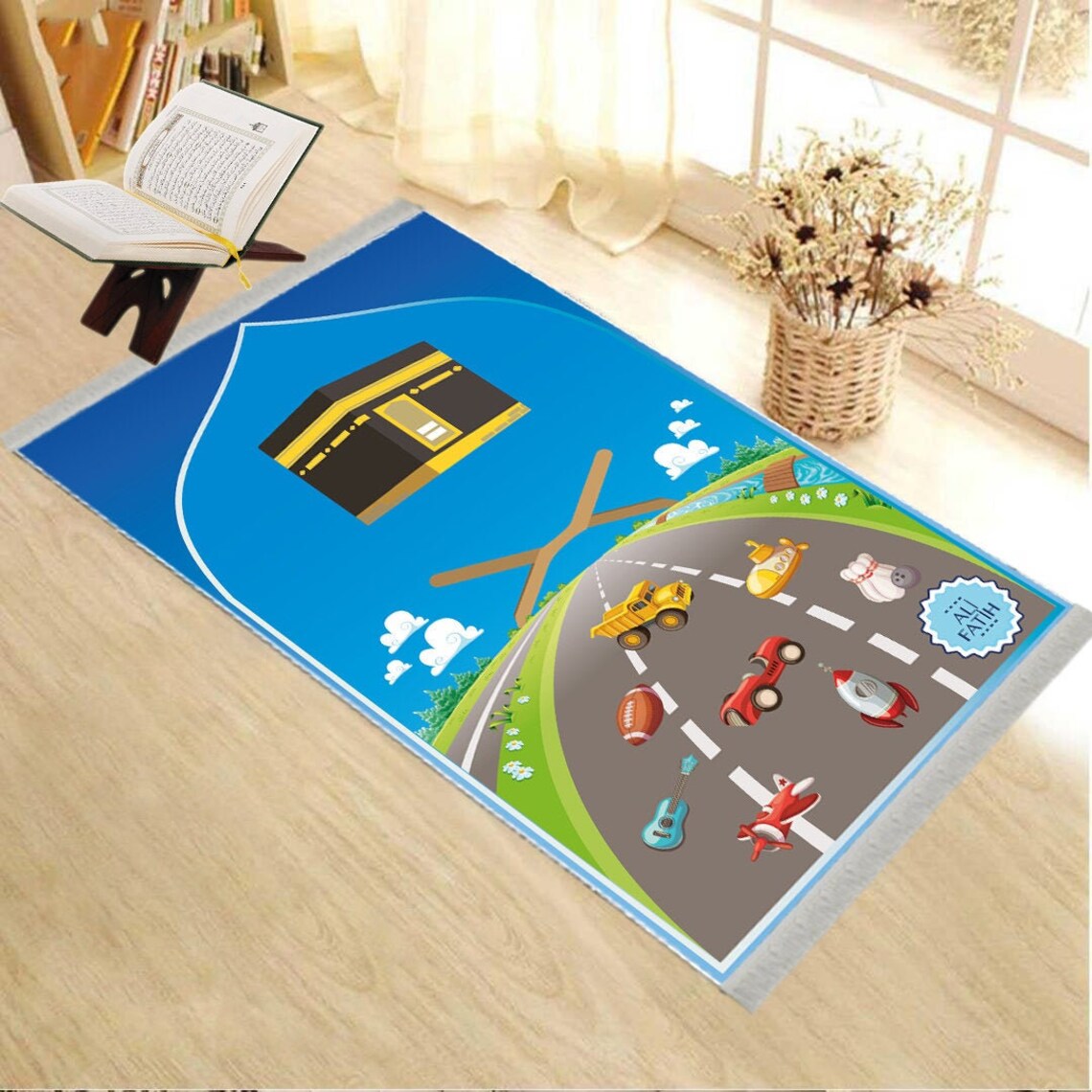 Kid Prayer Mat Kids Mats Kids Rug Eid Gift First Prayer Etsy