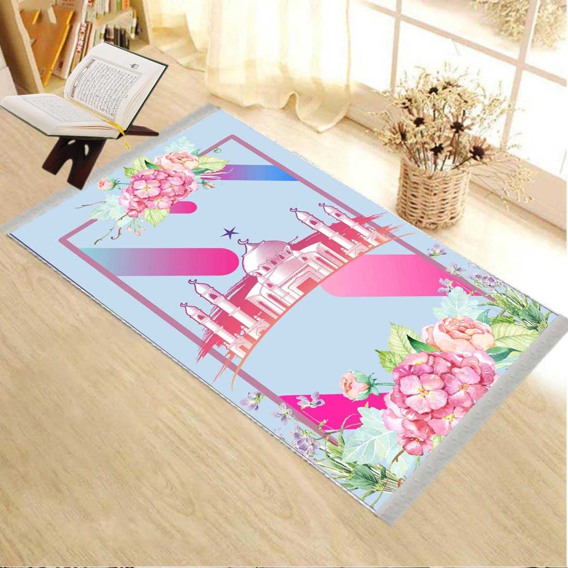Kid Prayer Mat Kids Mats Kids Rug Eid Gift First Prayer Etsy